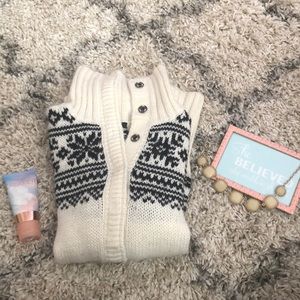 J.Crew Snowy Night  Snap Front Sweater